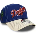 cappellino-visiera-curva-blu-e-beige-snapback-e-frame-city-icon-di-los-angeles-dodgers-mlb-di-new-era