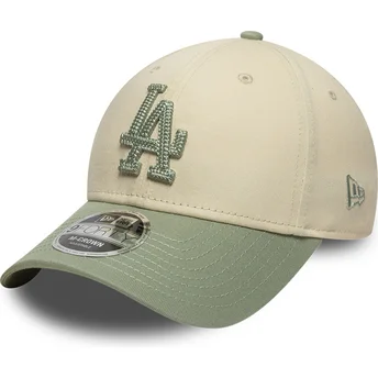 Șepci curbată bej snapback 9FORTY M-Crown Side Script de Los Angeles Dodgers MLB de New Era