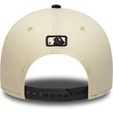 new-era-curved-brim-9forty-m-crown-side-script-new-york-mets-mlb-beige-and-black-snapback-cap