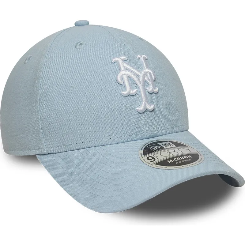 cappellino-visiera-curva-azzurro-snapback-9forty-m-crown-linen-di-new-york-mets-mlb-di-new-era