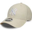 cappellino-curvo-beige-snapback-9forty-m-crown-linen-dei-new-york-yankees-mlb-di-new-era