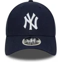 marineblaue-gebogene-snapback-kappe-9forty-m-crown-linen-der-new-york-yankees-mlb-von-new-era