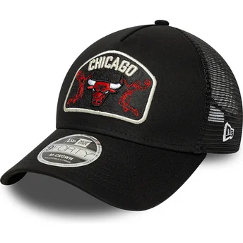 Șepci curbată camionagiu negru snapback 9FORTY M-Crown A Frame de Chicago Bulls NBA de New Era