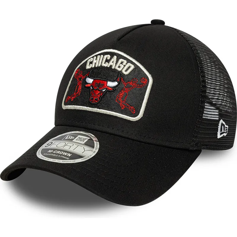 casquette-trucker-noire-9forty-m-crown-a-frame-chicago-bulls-nba-new-era
