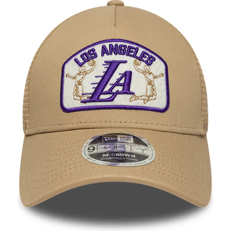 epci-curbata-bej-snapback-9forty-m-crown-a-frame-de-los-angeles-lakers-nba-de-new-era