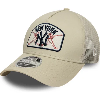 Șepci curbată camionagiu bej snapback 9FORTY M-Crown A Frame de New York Yankees MLB de New Era