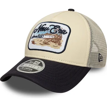Beige und marineblaue Trucker-Kappe 9FORTY M-Crown A Frame von New Era