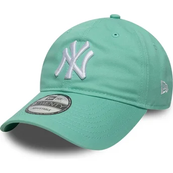 Hellgrüne verstellbare Curved Cap 9TWENTY League Essential der New York Yankees MLB von New Era