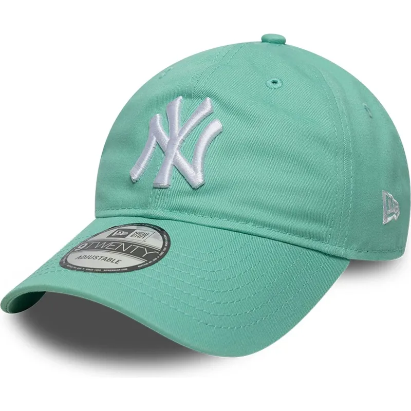 new-era-curved-brim-9twenty-league-essential-new-york-yankees-mlb-light-green-adjustable-cap