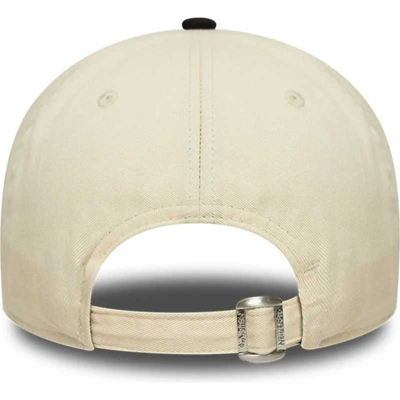 gebogene-beige-und-schwarze-verstellbare-kappe-9twenty-wash-distress-a-frame-von-new-era