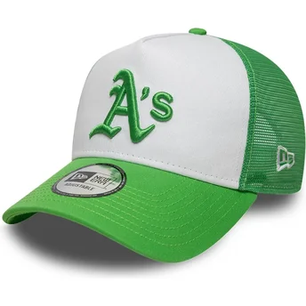 Grüne und weiße Trucker-Cap mit grünem Logo A Frame League Essential von Oakland Athletics MLB von New Era