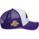 casquette-trucker-violette-et-blanche-a-frame-side-patch-los-angeles-lakers-nba-new-era