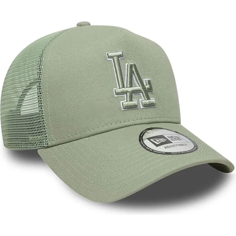 truckerkeps-gron-med-gron-logotyp-a-frame-outline-fran-los-angeles-dodgers-mlb-av-new-era