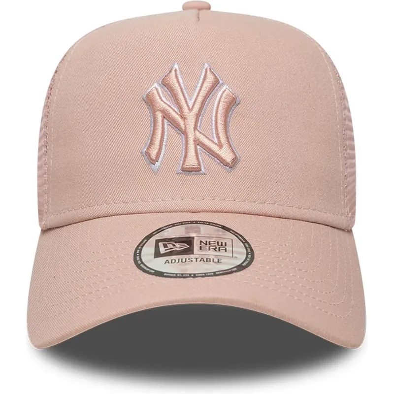 czapka-trucker-rozowa-z-rozowym-logo-a-frame-outline-new-york-yankees-mlb-new-era