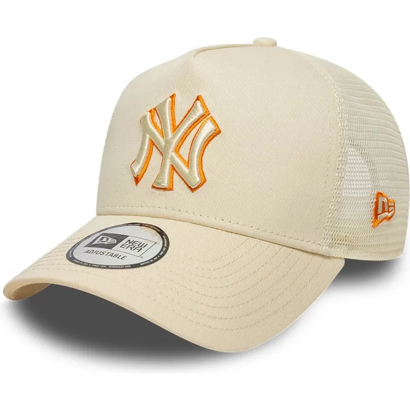 cap-curbata-beige-snapback-a-frame-outline-de-new-york-yankees-mlb-de-new-era