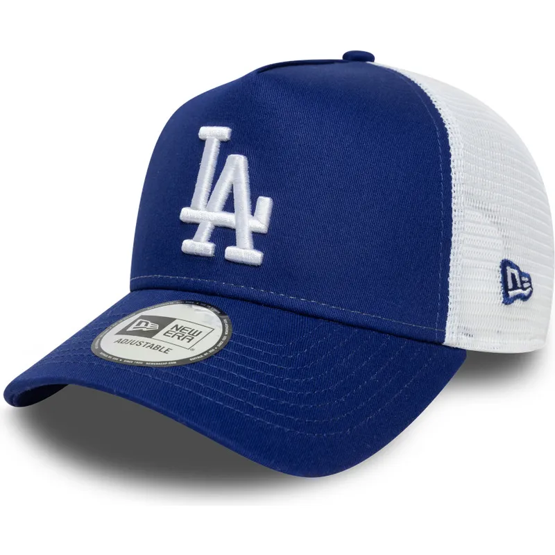 cappellino-trucker-blu-a-frame-side-patch-dei-los-angeles-dodgers-mlb-di-new-era