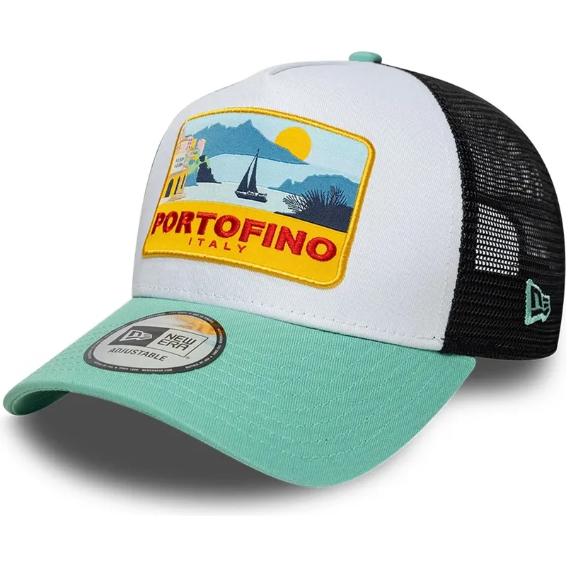 mehrfarbige-trucker-kappe-a-frame-location-patch-portofino-von-new-era