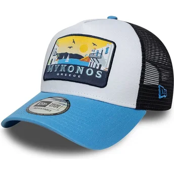 Cap curbată blue snapback A Frame Location Patch de Mykonos de New Era
