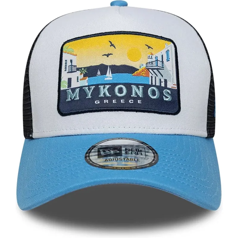 casquette-trucker-bleue-a-frame-location-patch-mykonos-new-era