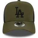 cappellino-trucker-verde-con-logo-nero-a-frame-sport-dei-los-angeles-dodgers-mlb-di-new-era