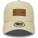 epci-curbata-bej-snapback-a-frame-denim-leather-patch-de-new-era