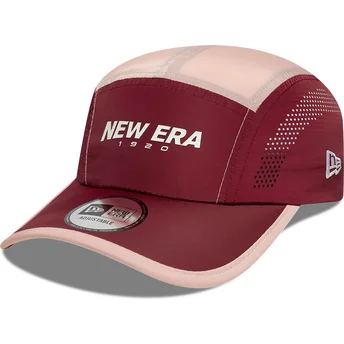 Czapka 5 panel zakrzywiona czerwona regulowana Runner Colour Block New Era