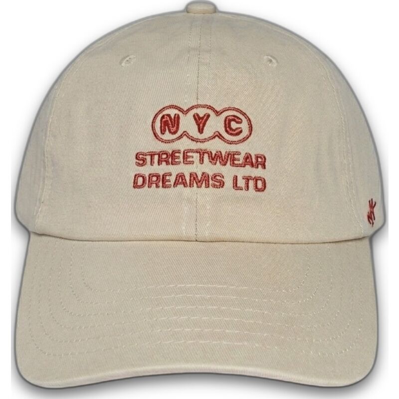 gebogene-verstellbare-beige-kappe-ny-dreams-just-kids-the-90s-von-homenage