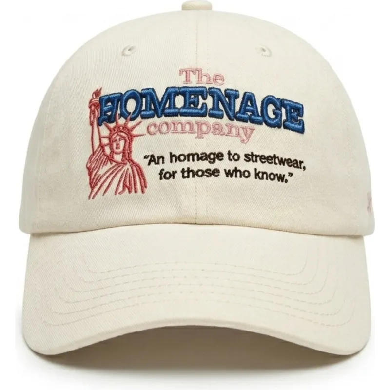 homenage-curved-brim-statue-just-kids-the-90s-khaki-adjustable-cap