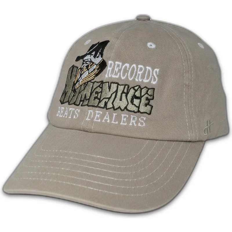 graue-verstellbare-curved-cap-records-music-shapes-identity-the-90s-von-homenage