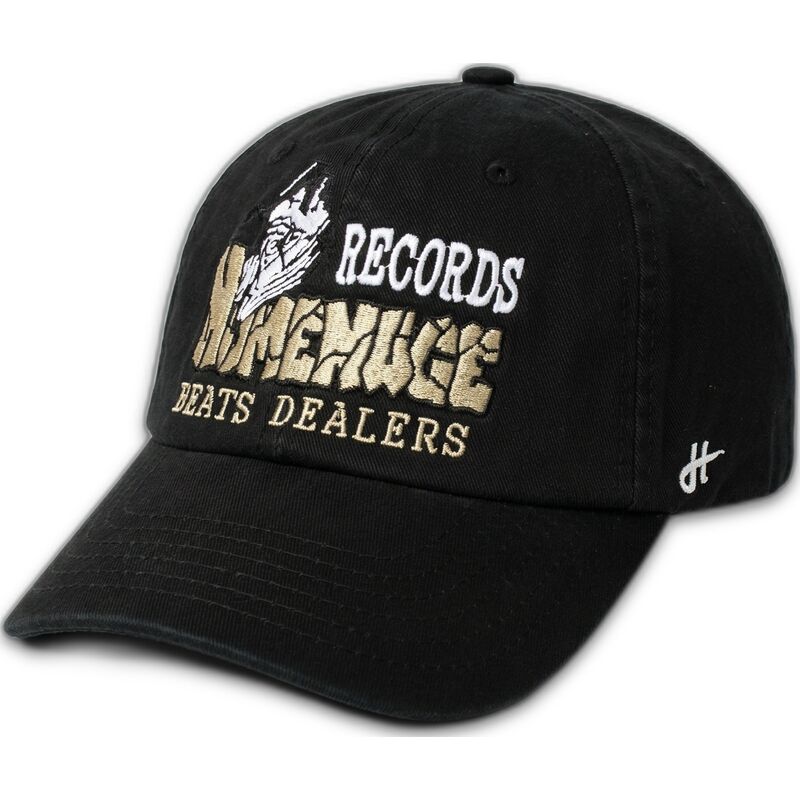 schwarze-verstellbare-curved-cap-records-music-shapes-identity-the-90s-von-homenage