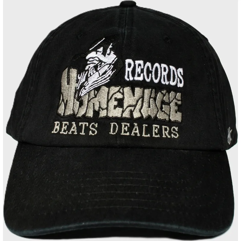 casquette-courbee-noire-ajustable-records-music-shapes-identity-the-90s-homenage