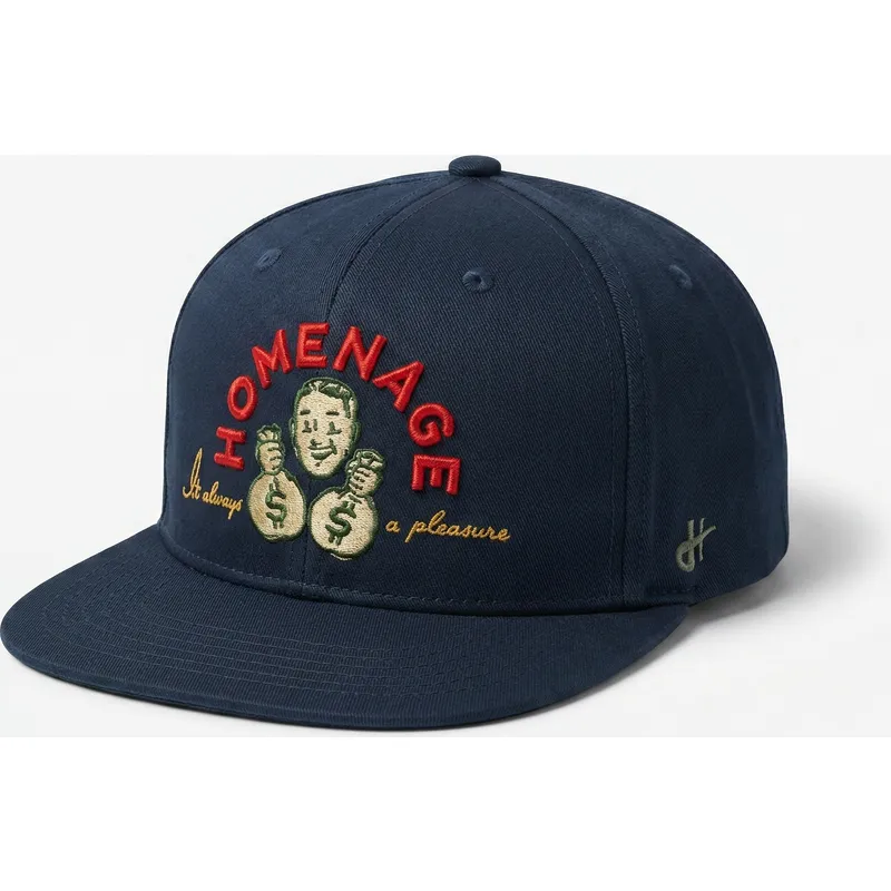 casquette-courbee-bleue-marine-snapback-money-music-shapes-identity-the-snap-homenage