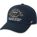 dunkelblaue-gebogene-snapback-kappe-vintage-club-sport-the-ball-von-homenage