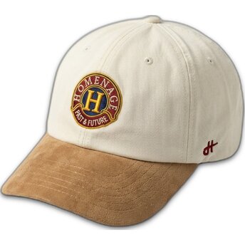 Beige und braune verstellbare gebogene Kappe Suede Resort Sport The 90s von Homenage