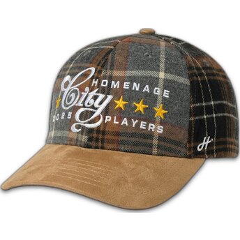 Mehrfarbige gebogene Snapback-Kappe Plaid Players Sport The Ball von Homenage