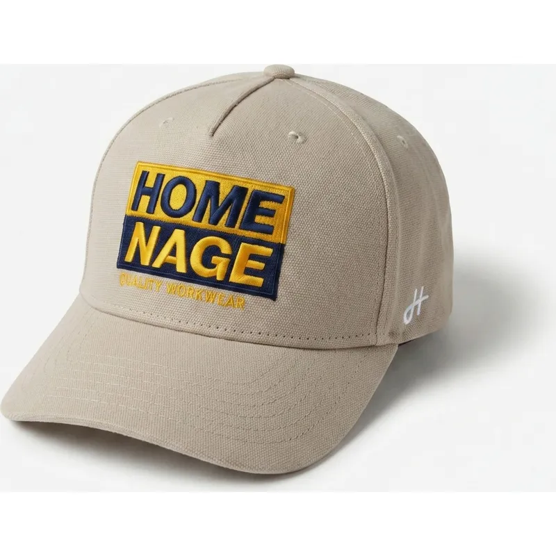 homenage-curved-brim-decker-workwear-the-retro-beige-snapback-cap