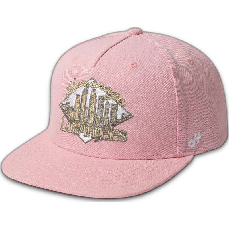 flache-rosa-snapback-kappe-lasky-skylines-the-retro-von-homenage