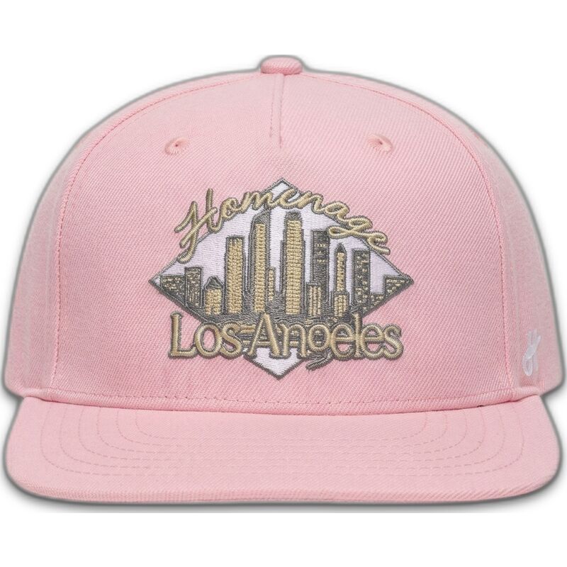 flache-rosa-snapback-kappe-lasky-skylines-the-retro-von-homenage