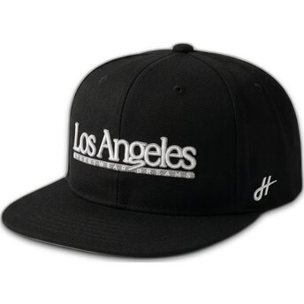 Schwarze flache Snapback-Kappe Los Angeles Skylines The Snap von Homenage