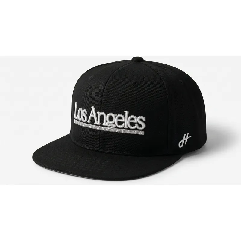 cappello-piatto-nero-snapback-los-angeles-skylines-the-snap-di-homenage