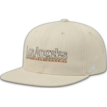 Flache beige Snapback-Kappe Los Angeles Skylines The Snap von Homenage