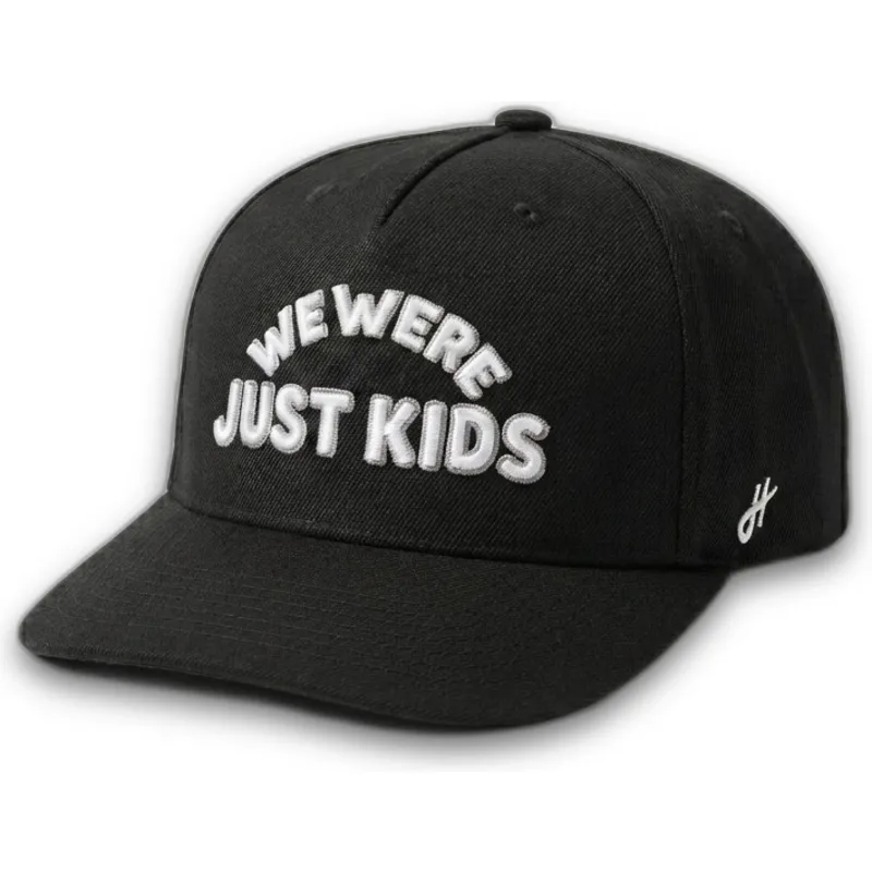 schwarze-gebogene-snapback-kappe-just-kids-outline-the-retro-von-homenage