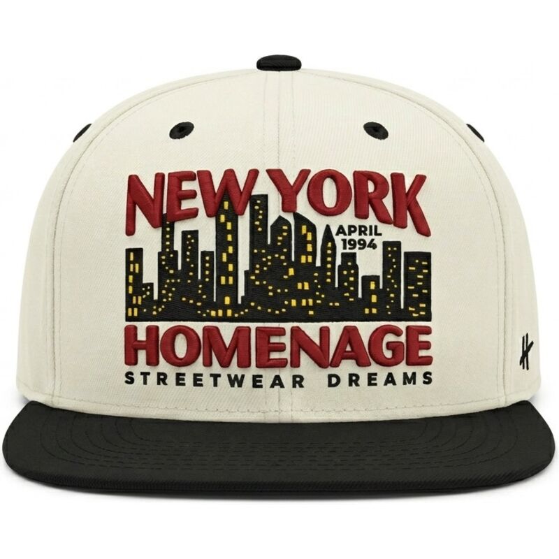 flache-beige-und-schwarze-snapback-kappe-nysky-skylines-the-snap-von-homenage