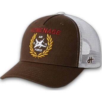 Trucker-Cap dunkelbraun und weiß Jet Military Surplus The Trucker von Homenage