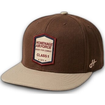 Dunkelbraune flache Snapback-Kappe Squadron Military Surplus The Retro von Homenage