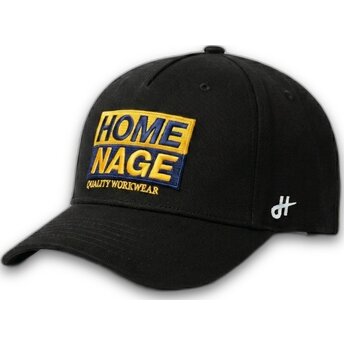 Schwarze gebogene Snapback-Kappe Decker Workwear The Retro von Homenage
