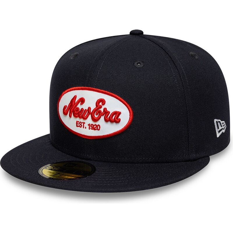 marineblaue-angepasste-flatcap-59fifty-oval-patch-von-new-era