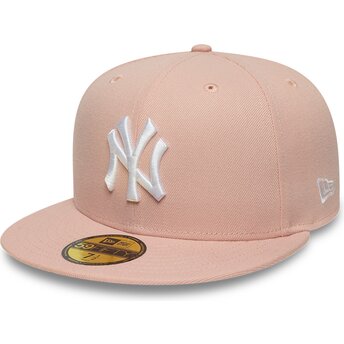 Șepci plată roz fitted 59FIFTY League Essential de New York Yankees MLB de New Era