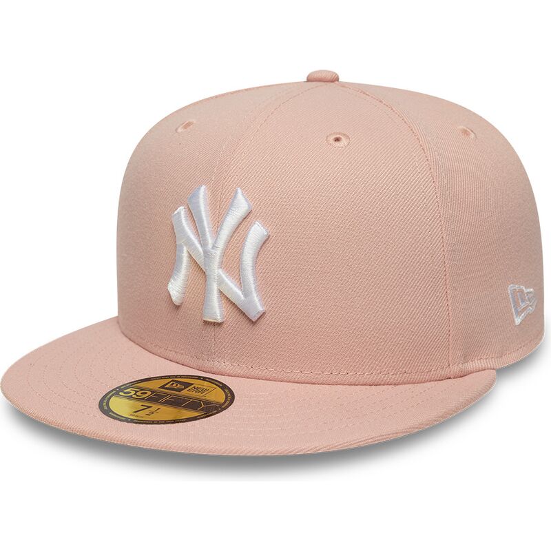 flache-rosa-angepasste-59fifty-league-essential-kappe-der-new-york-yankees-mlb-von-new-era