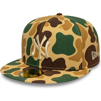 Casquette plate camouflage ajustée avec logo beige 59FIFTY Camo New York Yankees MLB New Era